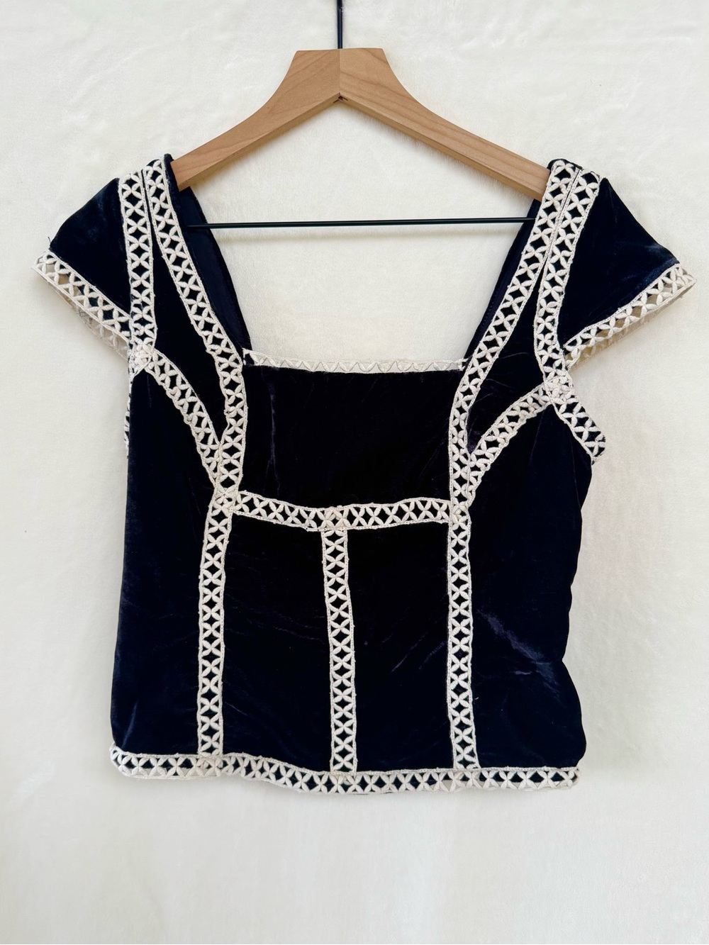 NWOT Free People Tyler Velvet Corset Top in Black - Picture 10 of 12